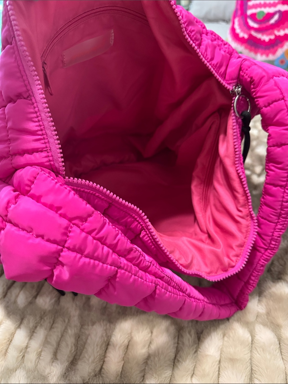FP Movement by Free People Quilted Hot Pink Shoulder Bag - Picture 7 of 8